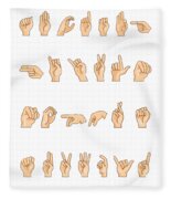 Sign Language Alphabet Love Fleece Blanket Sherpa Blanket Woven Blanket 